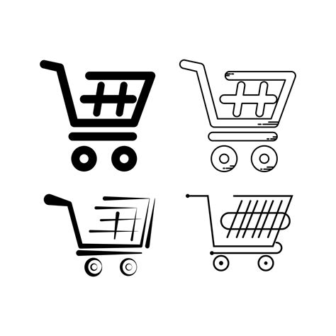 Logo Shopping Cart Icons Set On White Background Vector 4780343 Vector