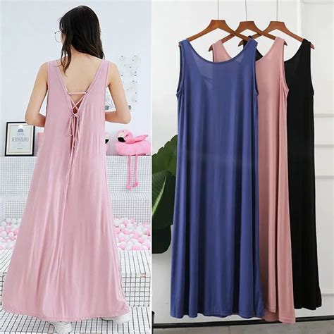 Fdfklak Modal Summer New Nighty Lingerie Femme Sexy Nightgowns Night Dress Women Nightwear