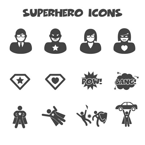 Superhero Icons Symbol 673069 Vector Art At Vecteezy