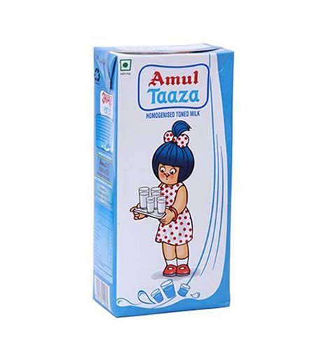 Amul Taaza Homogenised Toned Milk 1l Tetra Pack Apna Food Market