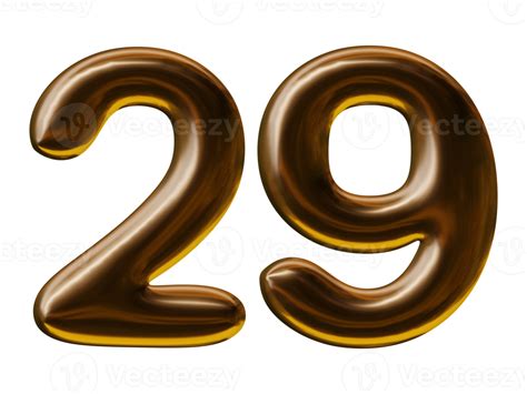 Number 29 Design In 3d Render 19552862 Png