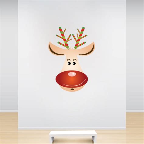 Rudolph The Reindeer Christmas Wall Decal Reindeer Sticker For Christmas Wall Decal Rudolph