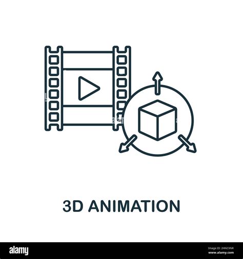 3d Animation Icon Line Element From Video Production Collection