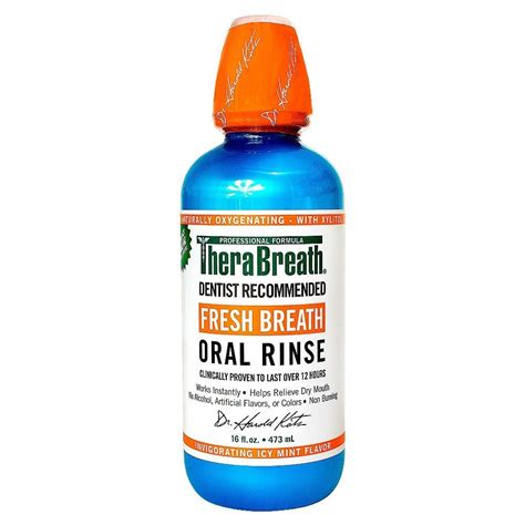 therabreath fresh breath oral rinse icy mint 16 fl oz in 2021