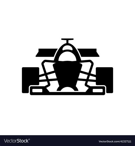 F1 Racing Car Icon Isolated On White Royalty Free Vector