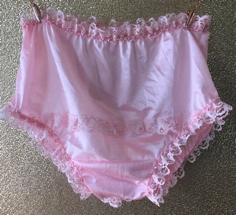 Nylon Lace Trimmed Panties Sissy Man Pegging Butt Etsy