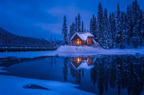 2560x1700 Forest House Covered In Snow 4k Chromebook Pixel Wallpaper