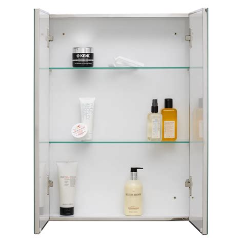 John Lewis And Partners Double Mirrored Bathroom Cabinet Stainless Steel