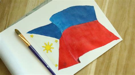 Philippine Flag In Acrylic Paint How To Paint Philippine Flag Easy