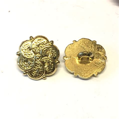 Vintage Gold Metal Flower Buttons The Button Shed