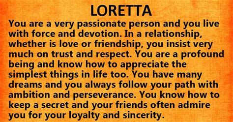 here s a little something you may not know about me i am named loretta after mom s favorite