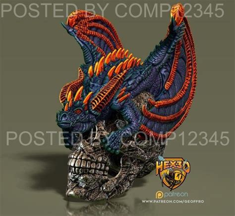 Desire Fx 3d Models Hex3d Multicolor Dragon Skull 3d Print Model Stl