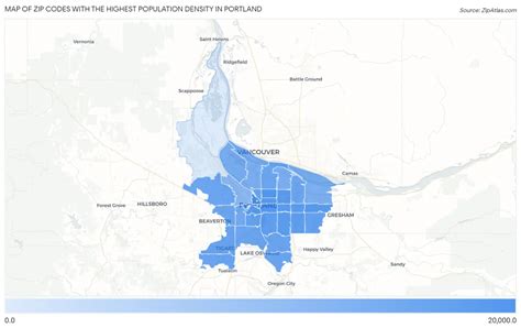 Highest Population Density In Portland By Zip Code Zip Atlas