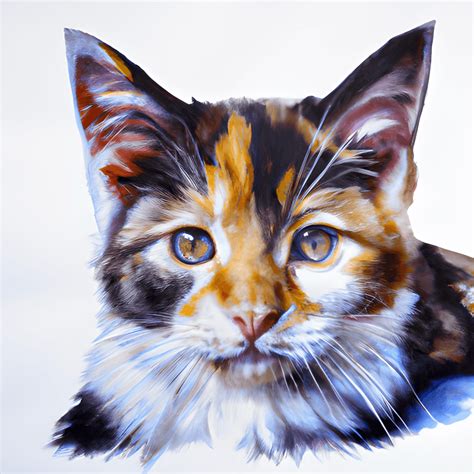 Watercolour Calico Kitten Digital Graphic · Creative Fabrica