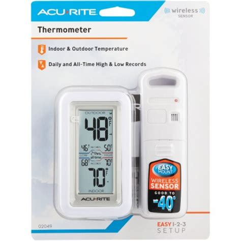 Acu Rite Digital Thermometer With Indooroutdoor Sensor 02049 1 Kroger