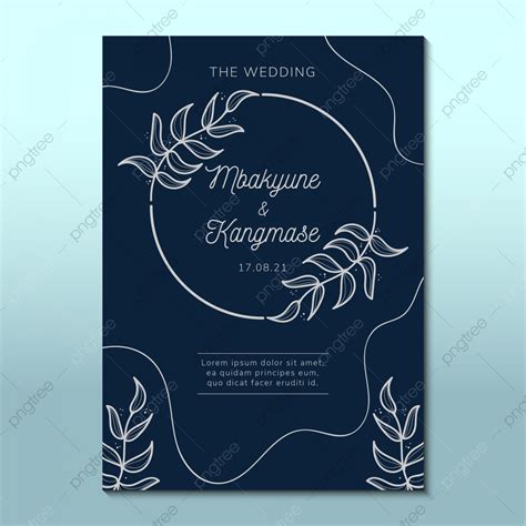 Gambar Template Undangan Pernikahan Dengan Warna Biru Navy Dan Bingkai