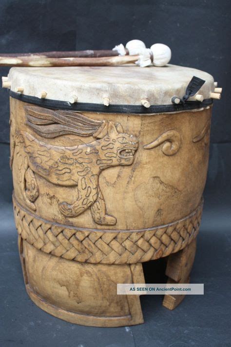 Xxl Huehuetl Drum Mexican Aztec Antique Musical Percussion Ethnic