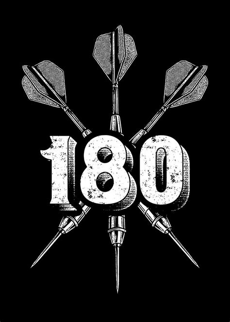 Darts 180 Arrows Poster Picture Metal Print Paint By Teecher
