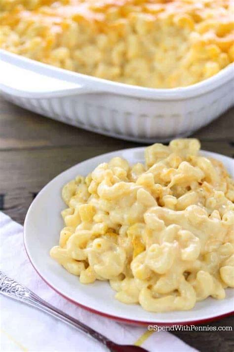 It is a dish of cooked macaroni and a mixture of egg and milk with additional ingredients like meats, vegetables or fish. Creamy Macaroni and Cheese Casserole - Spend With Pennies