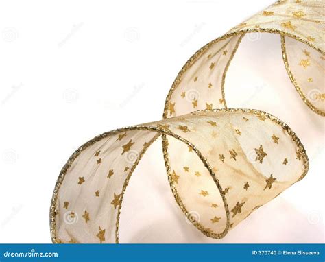 Gold Christmas Ribbon On White Stock Photo Image 370740