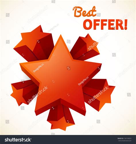 Realistic Stars Isolated Special Offer Stock Vector Illustration