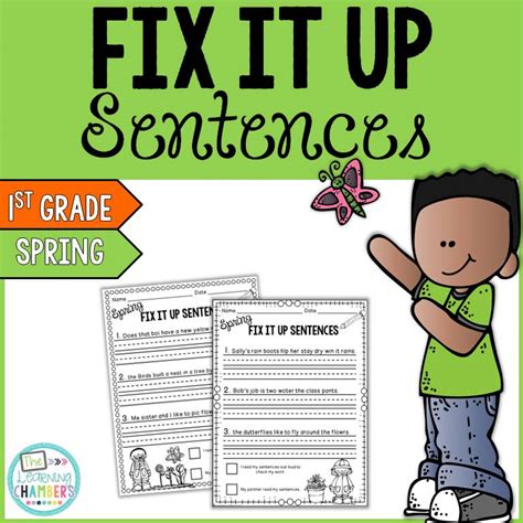 The Elementary Entourage Spring Into Fix It Up Sentences