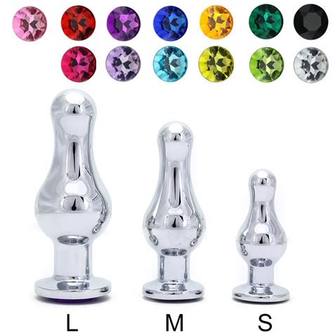 hot sale women and men s m l metal anal plugs crystal jewelry small anal toys anal beads anal