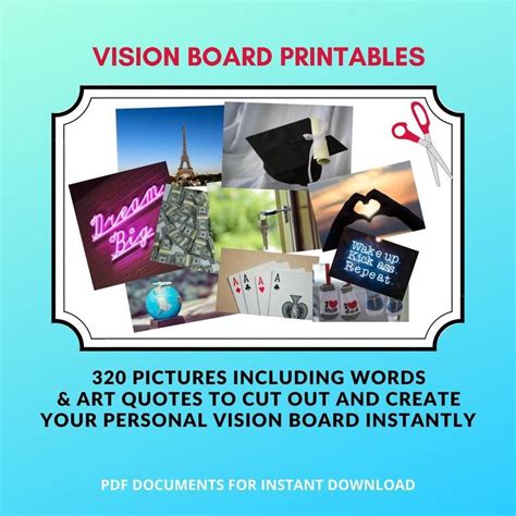 Vision Board Printables 2020 Vision Board Accessories Vision Etsy