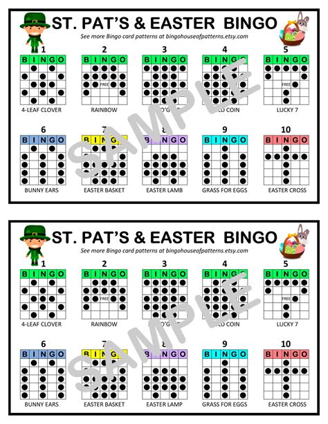 Collection Holiday Bingo Card Patterns For Really Etsy