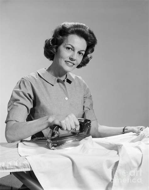 Woman Ironing Shirt C1950s Photograph By H Armstrong Robertsclassicstock Fine Art America