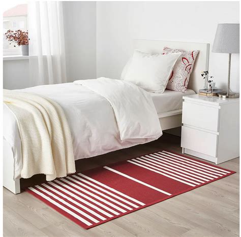 We love rugs in equal parts for their ability to liven up a room, and well, just the fact that they make things. IKEA Vinter 2019 RUG Area Throw Mat RED White Stripe ...