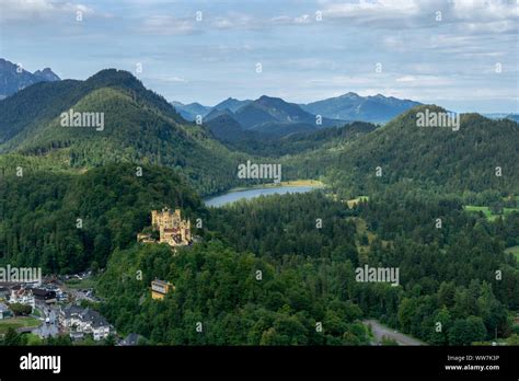 Castle Neunschwanstein In Hohenschwangau Germany Bavaria Stock Photo