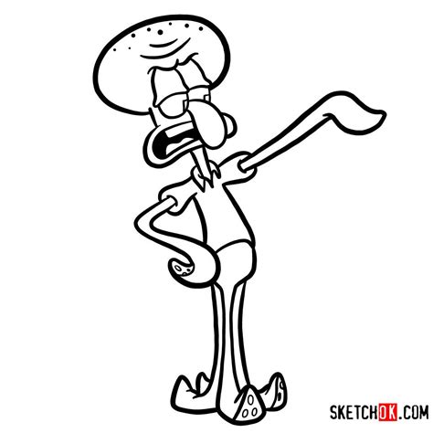 4 4 Step By Step Drawing Guide Of Squidward Tentacles From Spongebob