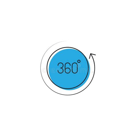 360 Degree View Sign Vector Icon Symbol Isolated On White Background