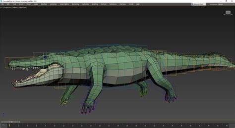 3d Model Realistic Crocodile Alligator Vr Ar Low Poly Rigged