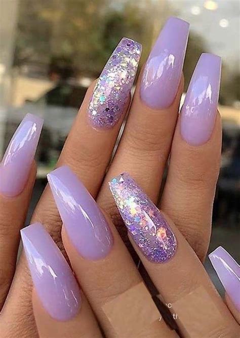 Lavender Light Purple Nails With Design Calorie