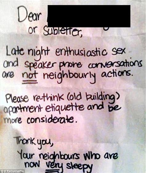 Hilarious Notes Pleading With Neighbours To Keep It Down During Sex