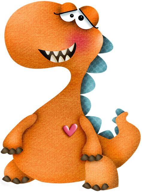 Яндекс Фотки Cute Orange Dinosaur Cartoon Png Clipart Full Size