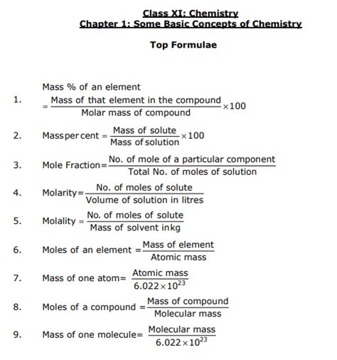 We are providing cbse class 11 syllabus for maths, physics, chemistry, biology, english, hindi and other subjects. CBSE Class 11 Chemistry Formulae Concepts for Chemistry ...