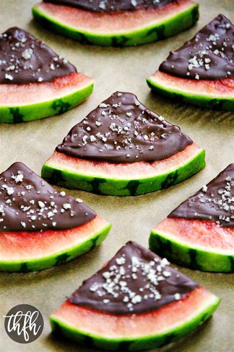 Chocolate Covered Watermelon Slices With Sea Salt