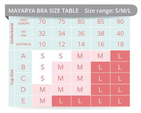 Breast Cup Sizes Picture Guide