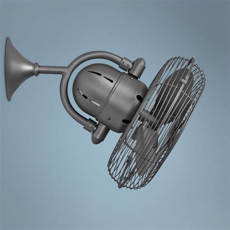 Consuming less energy than an air conditioner, ceiling fans are a great alternative to cool down your home. 13" Kaye Brushed Nickel Oscillating Caged Wall Fan - # ...