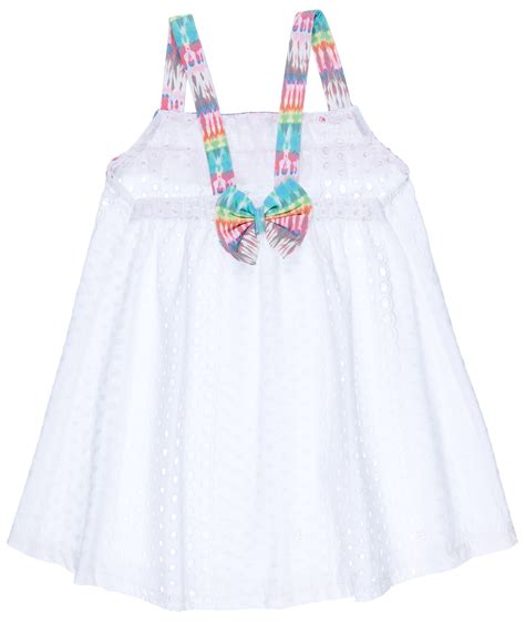 Maricruz Moda Infantil Conjunto Niña Vestido Perforado Blanco And Culetín