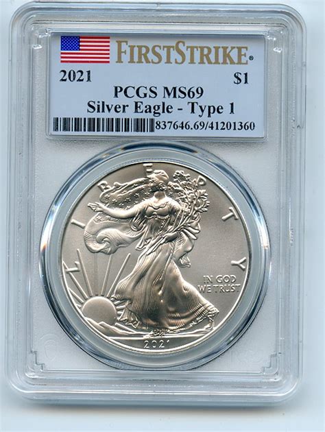 Item Detail 2021 1 American Silver Eagle 1oz Dollar Type 1 Pcgs Ms69
