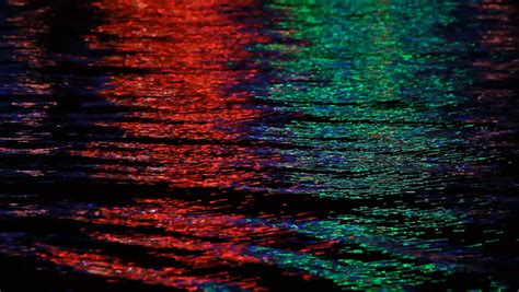 Blurred Red Neon Light Water Reflection Stock Footage Video 81115