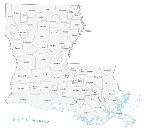 Louisiana Parish Map Printable