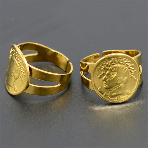 Iran Coin Ring Women 18k Gold Plated Jewelry Beautiful Arab Ring Free Size Of Egyptsyriairaq