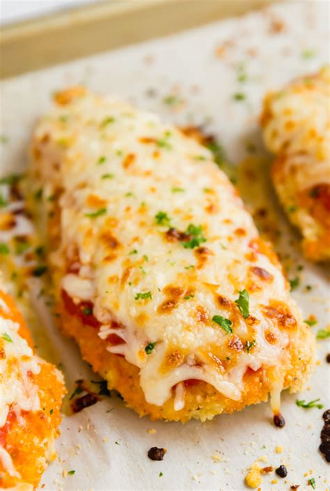 Sprinkle 1 to 2 tablespoons of parmesan cheese on top and drizzle with 1 tablespoon olive oil. Baked Chicken Parmesan - a quick and easy dinner recipe