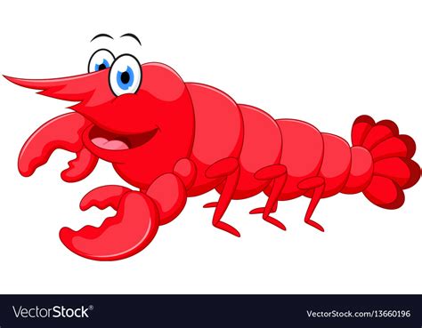 Lobster Cartoon Royalty Free Vector Image Vectorstock