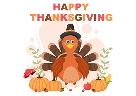 Happy Thanksgiving With Cartoon Turkey Vector Illustration 3238473